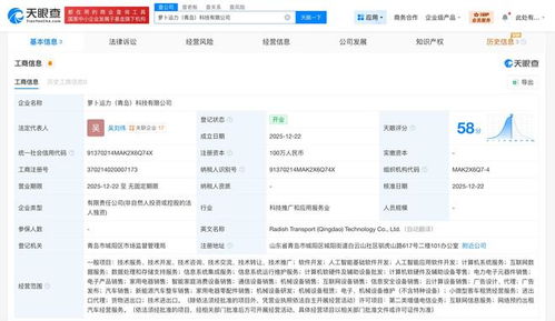 萝卜快跑于青岛设立新公司，拓展计算机系统服务布局